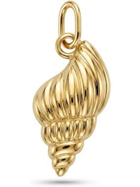 Gold Sea Shell Conch Pendant Necklace - 10K Gold Charm Jewelry for Beach Lovers